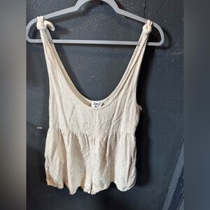 Princess Polly Toy Cream Linen Romper Size 4